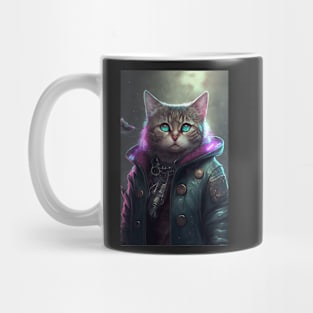 Cool portrait of a Cyber Future Cat Mug